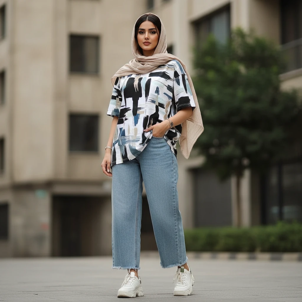 تیشرت طرح‌دار زنانه