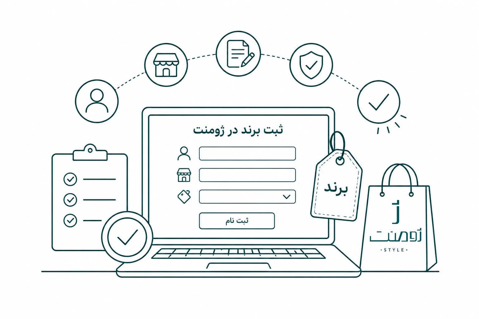 راهنمای ثبت برند در ژومنت استایل